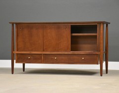 Refinished Walnut 56” Sideboard Credenza by Mt. Airy Finished Back