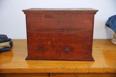 Antique Apothecary Cabinet watchmaker wood drawer brass knob Chest vintage