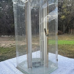 Vtg Clear Plastic and Brass Curio Cabinet Display Case EXCELLENT Condition
