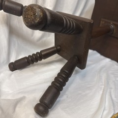 MCM Turned Wood Sewing Spool Knit Yarn Tray Stand Magazine Plant Storage Handle