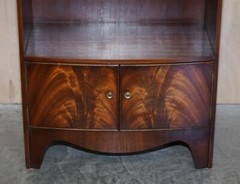 Pair of Shaws London Bow Fronted Side Bookcase Tables + Butlers Serving Trays