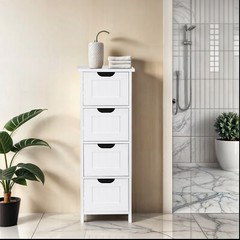 Waterproof Bathroom Cabinets White Bathroom Storage Shelf Organizer 4 Drawers