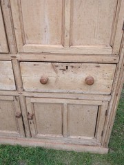 Antique Primitive Cupboard Cabinet Rustic Pine panelled farmhouse