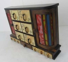 Art Deco Nouveau Kitchen Spice Rack Cabinet pop art Herbs Spices Jars Colored