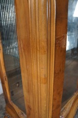 Antique Italian Baroque Rococo Walnut Burr Curio Display Cabinet Glass Showcase