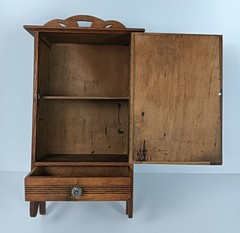 Medicine Cabinet Apothecary Kitchen Bathroom wood shaving Beveled glass mirror