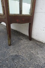 French Late 1800s Hand Painted Vitrine Display Curio Cabinet Cupboard 6078
