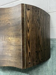 Vtg Mark Levin Art Furniture Hanging Solid Oak Buffet Cabinet; Serpentine Front