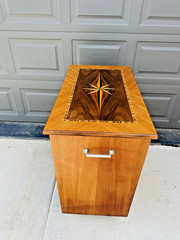 Beautiful Vintage Mid Century Art Decor Bavarian Inlaid Cocktail Dry Bar Cabinet