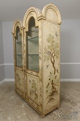 54933: Chinoiserie 2 Door Bonnet Top China Display Cabinet