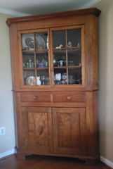 Circa 1860’s 2 piece Walnut Corner Cabinet