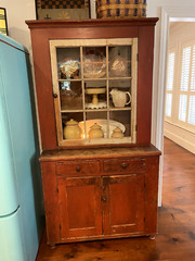 American Stepback Cupboard, 19th Century, Original Red Paint, York County PA
