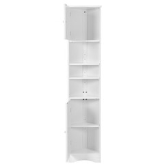 Tall Corner Bathroom Storage Cabinet MDF Freestanding Cabinet with 2 Doors