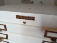 ANTIQUE SHAW WALKER STACKING CARD CATALOG FILE CABINET FLAT DRAWERS TOP PART