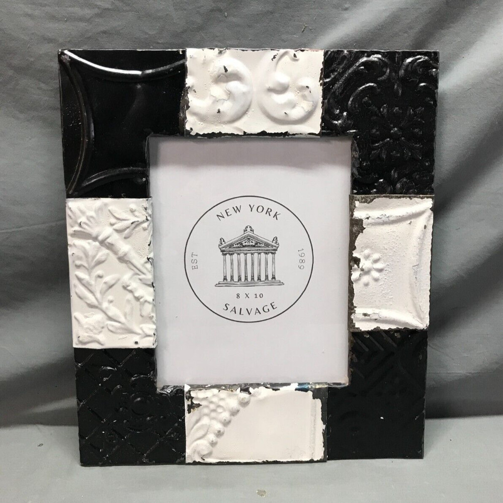 Decorative Salvaged 8×10 Tin Ceiling 3″ Patchwork Metal Picture Frame Old 85-25B