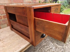 Vintage industrial pine 4 draw index filling cabinet by Durrant & Son Ltd