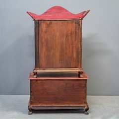 Indian Carved & Painted 2 Piece Sumatra Cabinet
