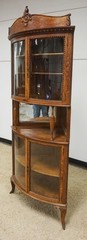 VICTORIAN OAK CORNER CHINA CABINET