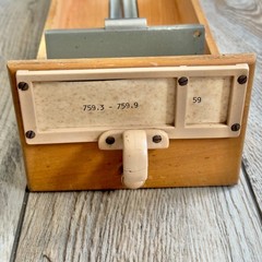 Vintage Library Card Catalog Drawer Unique Plastic Pull Damaged