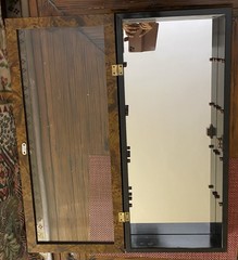 Gilt wood framed display cabinet with beaded edge decoration and 4 Glass Shelves