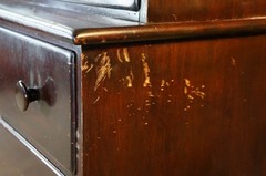 Mid Century Mahogany Stepback China Display Cabinet Hutch Bookcase 68″