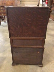 Antique Child’s Hutch / Cupboard With Glass Doors And Mirror