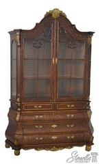 L63333EC: Dutch Style Painted Faux Burl Walnut China Cabinet