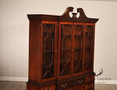 Henkel Harris Chippendale Style Mahogany China Cabinet Breakfront