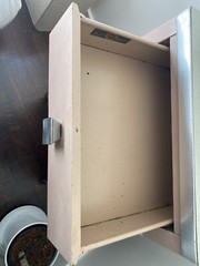 Vintage Simmons Metal Medical Cabinet on Wheels