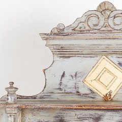 Gray Painted Pine Small Cupboard Cabinet, Hungary circa 1880