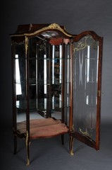 French Louis XV Display Cabinet With Gilded Bronze Napoleon III Paris Wardrobe