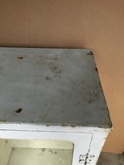VTG Shabby Medical Cabinet 25×42 Metal Glass Display Front White Chic 1026-26B
