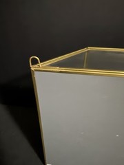 vintage brass and glass mirror curio cabinet