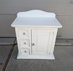 Vintage Victorian Shabby Chic White Painted Dry Sink Cabinet Wash Stand Table W6