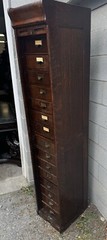 GLOBE WERNICKE TAMBOUR ROLL OAK FILE CABINET
