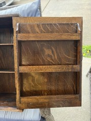 Antique Solid Oak Bathroom Medicine Apothecary Pharmaceutical Cabinet w/ Mirror