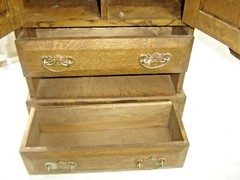 Vintage Oak Sugar Chest with Pierced Crown #1644