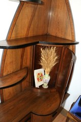 Original Vintage Art Deco Corner Hutch made in Brooklyn, NY from the 1930s