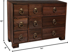 Solid Wood Vintage Apothecary Cabinet with 9 Drawers – Multi-Use Storage Organiz
