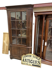 65051 Custom Hand Made Mahogany Corner China Cabinet Curio