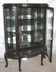 Antique Oak Curio China Cabinet – original finish – 44 inches wide