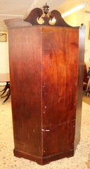 ​Mahogany Carved Georgian Style Corner Cabinet Attributed to Maitland Smith