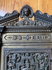 Antique Renaissance Style Wall Safe Bronze Wall Mount Cabinet Lock Box Lions