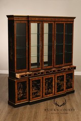Drexel Asian Style Chinoiserie Display Cabinet Breakfront