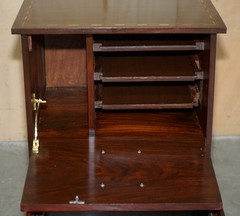 NAPOLEON ROSEWOOD & BRASS INLAID FILING CABINET WITH DROP FRONT SECRETAIRE SPACE