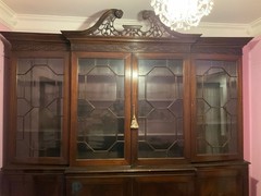 Antique Mohogany Break front With Chippendale Detail