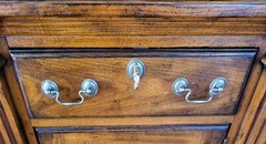 Vintage Oak China hutch cabinet by Hickory Chair Co. Custom built & finish