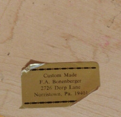 Circa 1953 BONENBERGER Tiger Maple 2 PC Kitchen Dining Stepback Cabinet Hutch