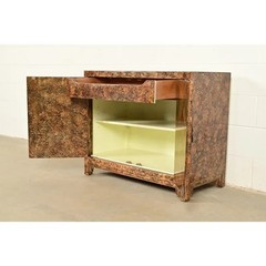Henredon Mid-Century Hollywood Regency Chinoiserie Faux Tortoise Shell Cabinet