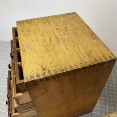 Antique Wood 6-Drawer Parts Cabinet Resistor Organizer Dovetail Knobs Vintage
